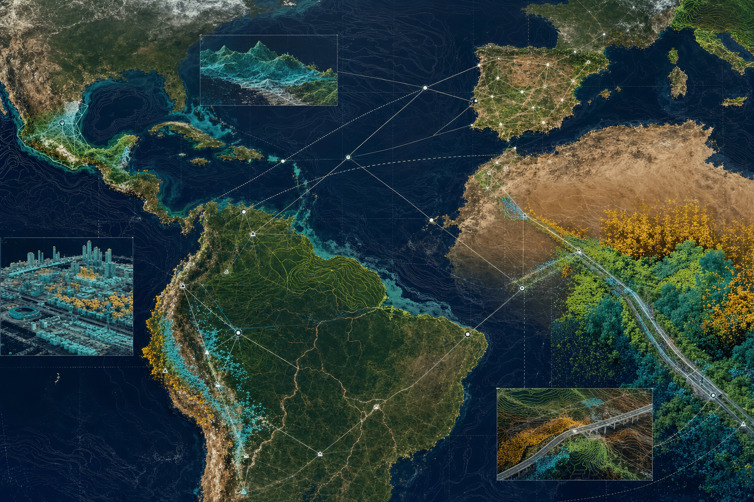 Experiencia geomática internacional conectando proyectos de España y Latinoamérica mediante cartografía y datos geoespaciales